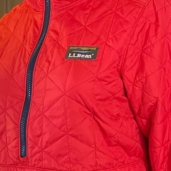 B7-11 - LL Bean Red Quilted Pullover Jacket - Picture 7 of 10